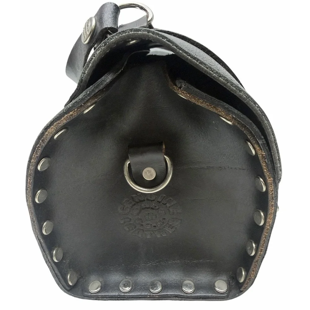 Harley-Davidson Black Leather Barrel Bag Purse Handbag w/ Shoulder Strap